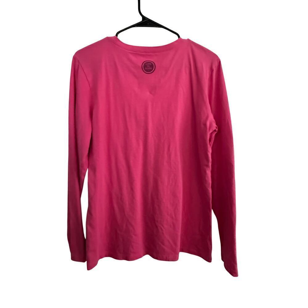 Life Is Good V-Neckline Long Sleeves Rocking Chair Cat Crusher T-shirt Size M - Picture 2 of 6